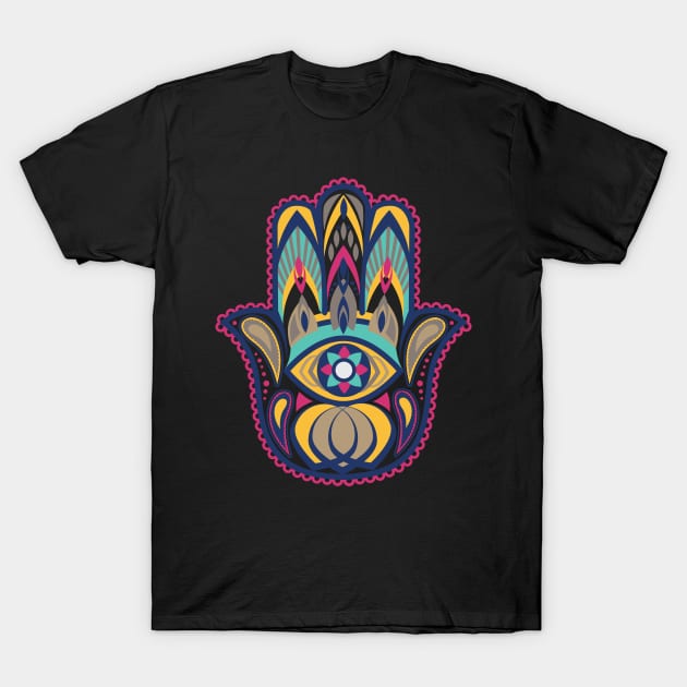 Hamsa Mandala Art T-Shirt by lucid